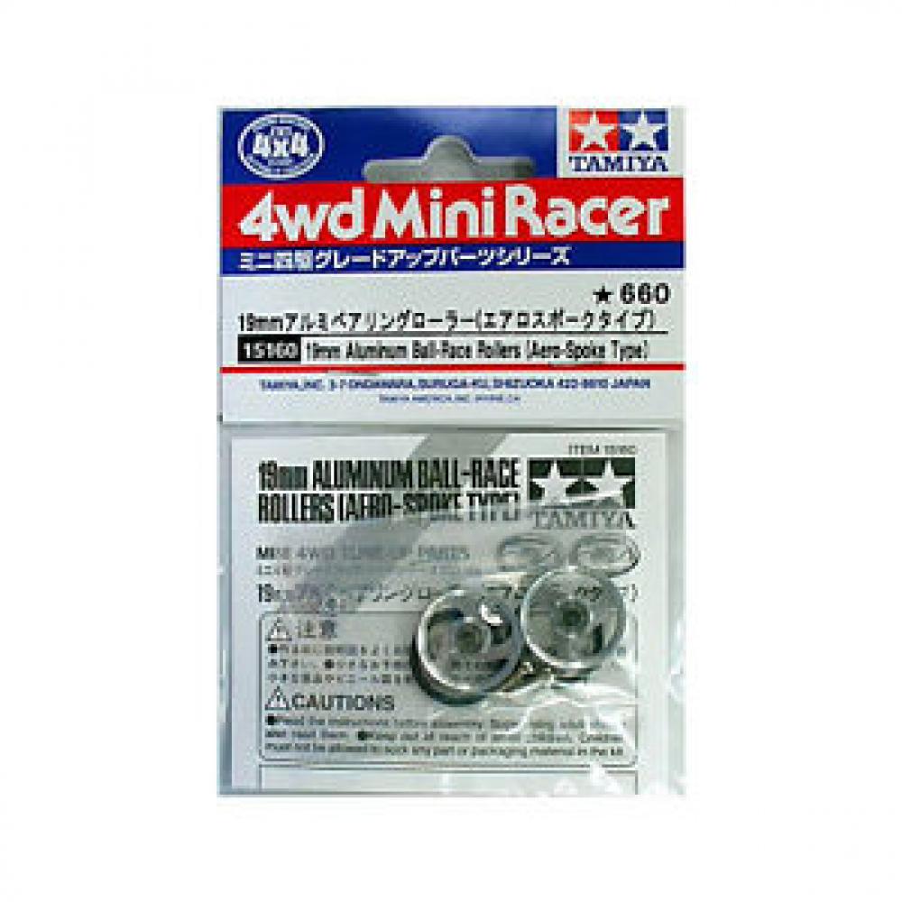 Tamiya 15160 Mini 4WD 19mm Aluminum Ball-Race Rollers (Aero-Spoke Type)