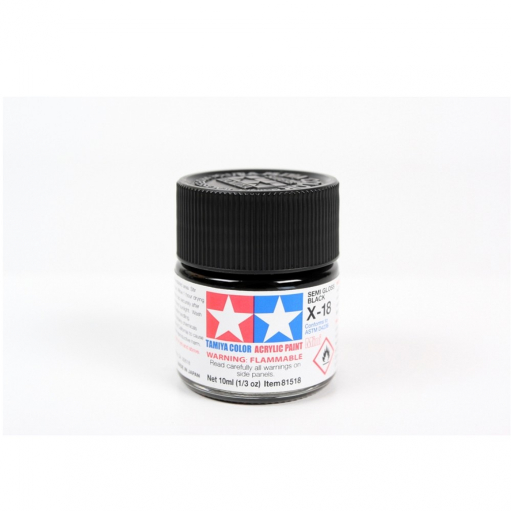 Tamiya Acrylic Paint ( X-18 Semi Gloss Black)