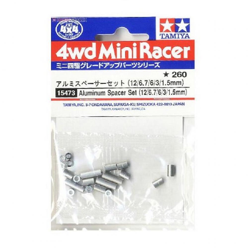 Tamiya 15473 Mini 4WD Aluminum Spacer Set (12/6.7/6/3/1.5mm)