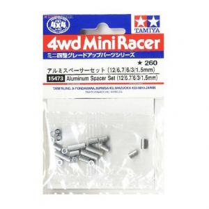 Tamiya 15473 Mini 4WD Aluminum Spacer Set (12/6.7/6/3/1.5mm)